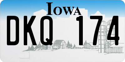 IA license plate DKQ174