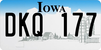 IA license plate DKQ177