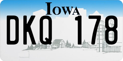 IA license plate DKQ178