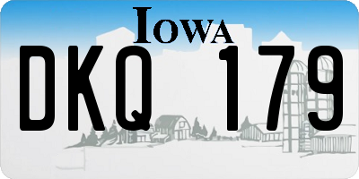 IA license plate DKQ179