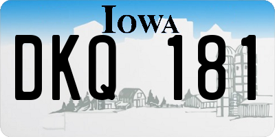 IA license plate DKQ181
