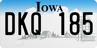 IA license plate DKQ185