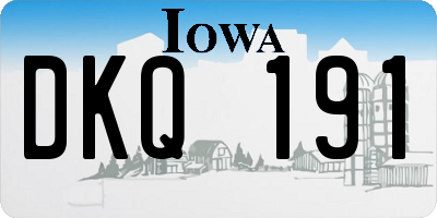 IA license plate DKQ191