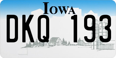 IA license plate DKQ193
