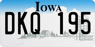 IA license plate DKQ195