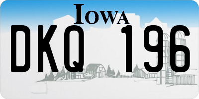 IA license plate DKQ196