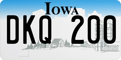 IA license plate DKQ200