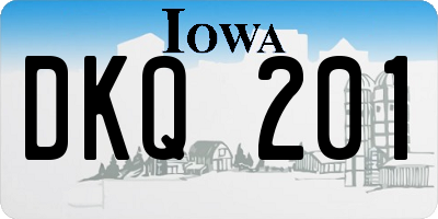 IA license plate DKQ201