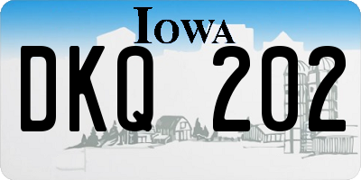 IA license plate DKQ202