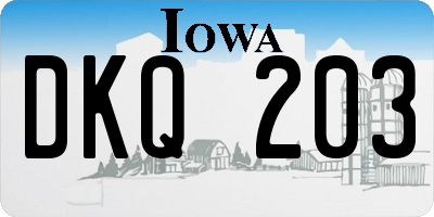IA license plate DKQ203