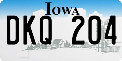 IA license plate DKQ204