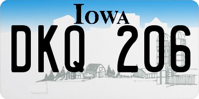 IA license plate DKQ206