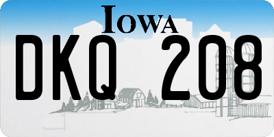 IA license plate DKQ208