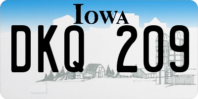 IA license plate DKQ209