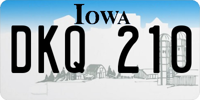 IA license plate DKQ210