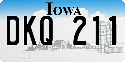 IA license plate DKQ211