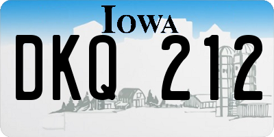 IA license plate DKQ212
