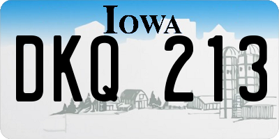 IA license plate DKQ213