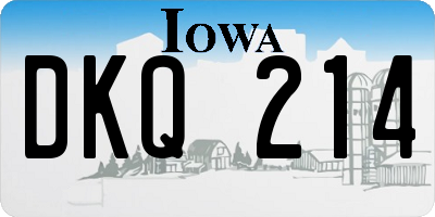 IA license plate DKQ214
