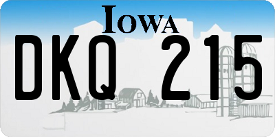 IA license plate DKQ215
