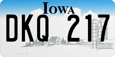 IA license plate DKQ217