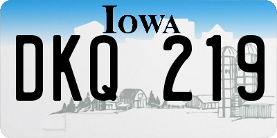 IA license plate DKQ219