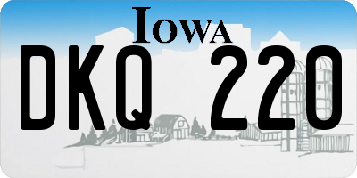 IA license plate DKQ220