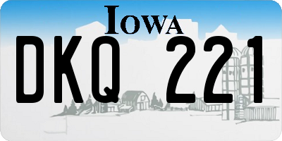 IA license plate DKQ221