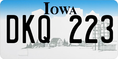 IA license plate DKQ223