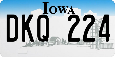 IA license plate DKQ224