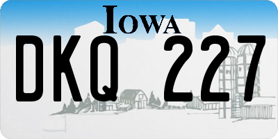 IA license plate DKQ227