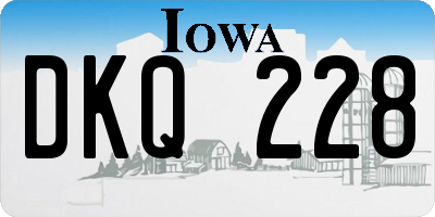 IA license plate DKQ228