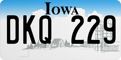 IA license plate DKQ229