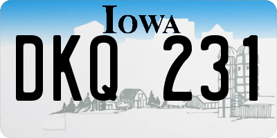 IA license plate DKQ231