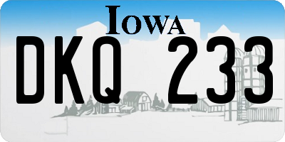 IA license plate DKQ233