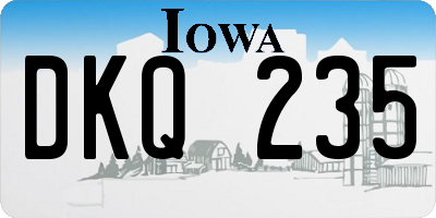 IA license plate DKQ235