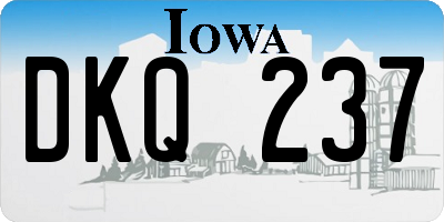 IA license plate DKQ237
