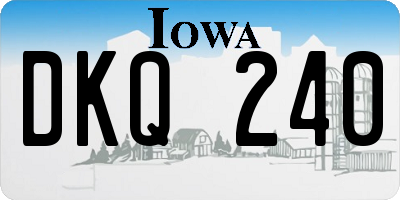 IA license plate DKQ240