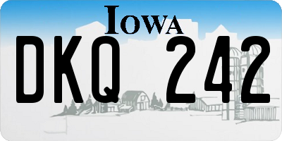 IA license plate DKQ242