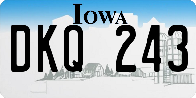 IA license plate DKQ243