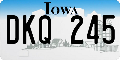 IA license plate DKQ245