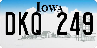 IA license plate DKQ249