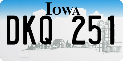 IA license plate DKQ251