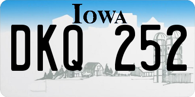IA license plate DKQ252