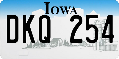 IA license plate DKQ254