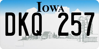 IA license plate DKQ257