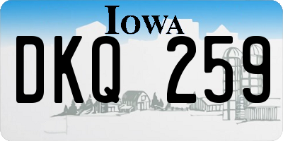 IA license plate DKQ259