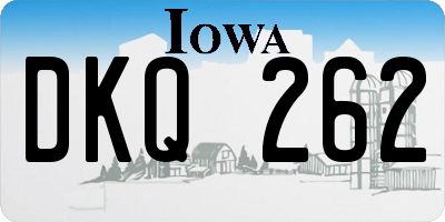IA license plate DKQ262