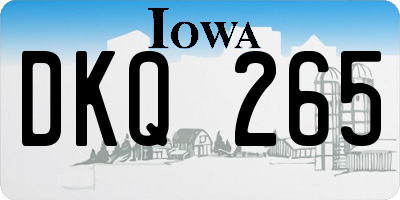 IA license plate DKQ265
