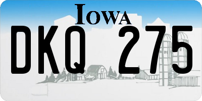IA license plate DKQ275